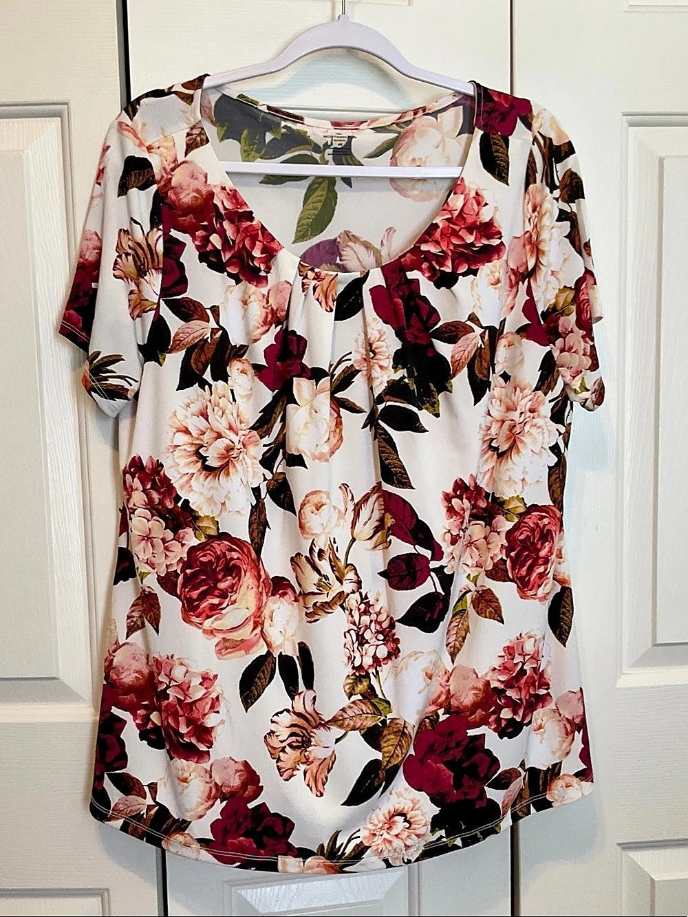 Worthington women's Floral Short Sleeve blouse
